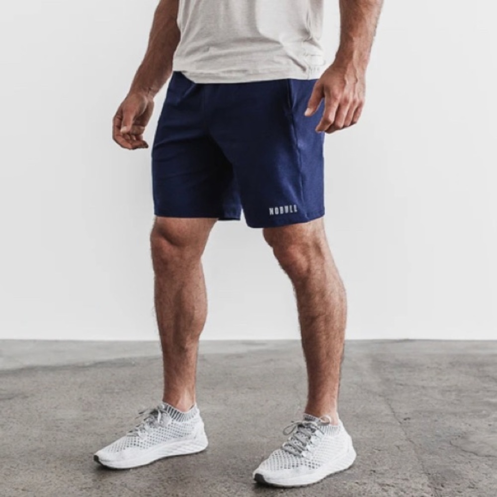 NoBull Men’s Knit Short 8.5” Large Navy Heather
